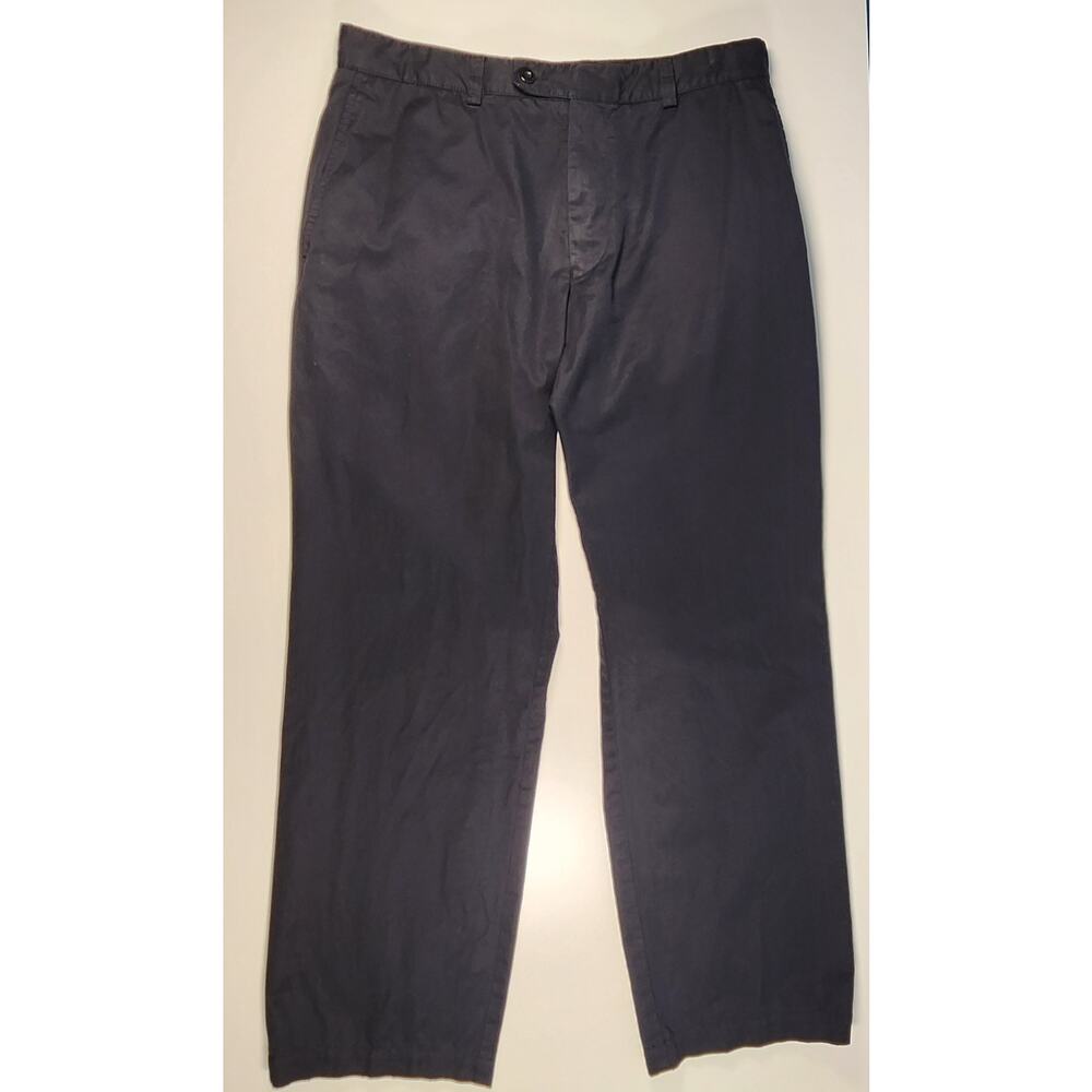 Hugo Boss Speaker Pants Men's 34x30 Navy Flat Front Cotton Dress Chinos